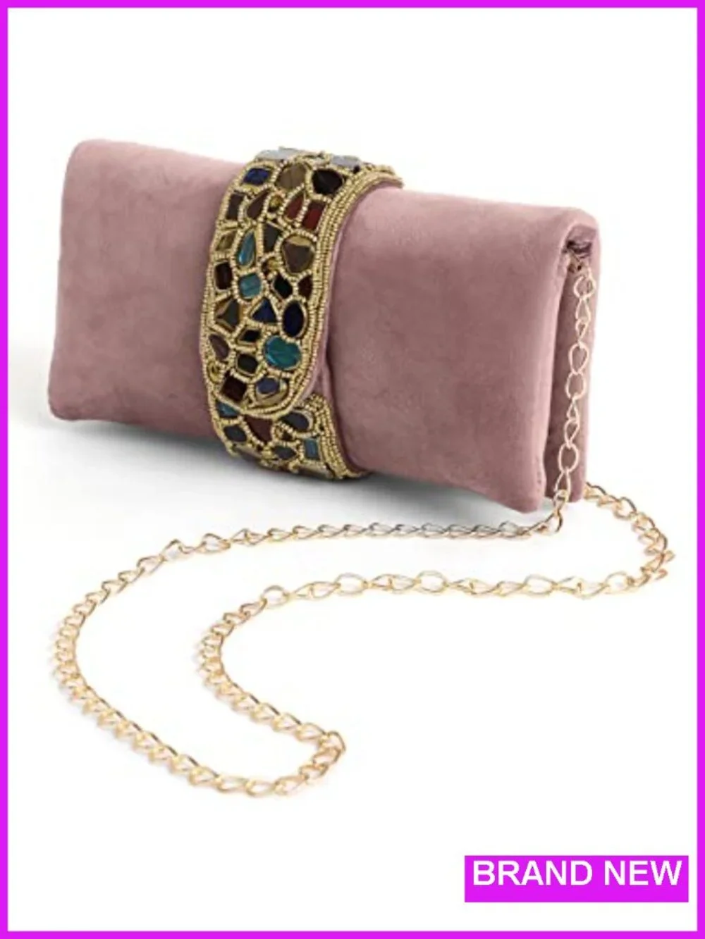 Handmade Fabric Drawstring Clutch Evening Bag for Women Bridal Wedding Party